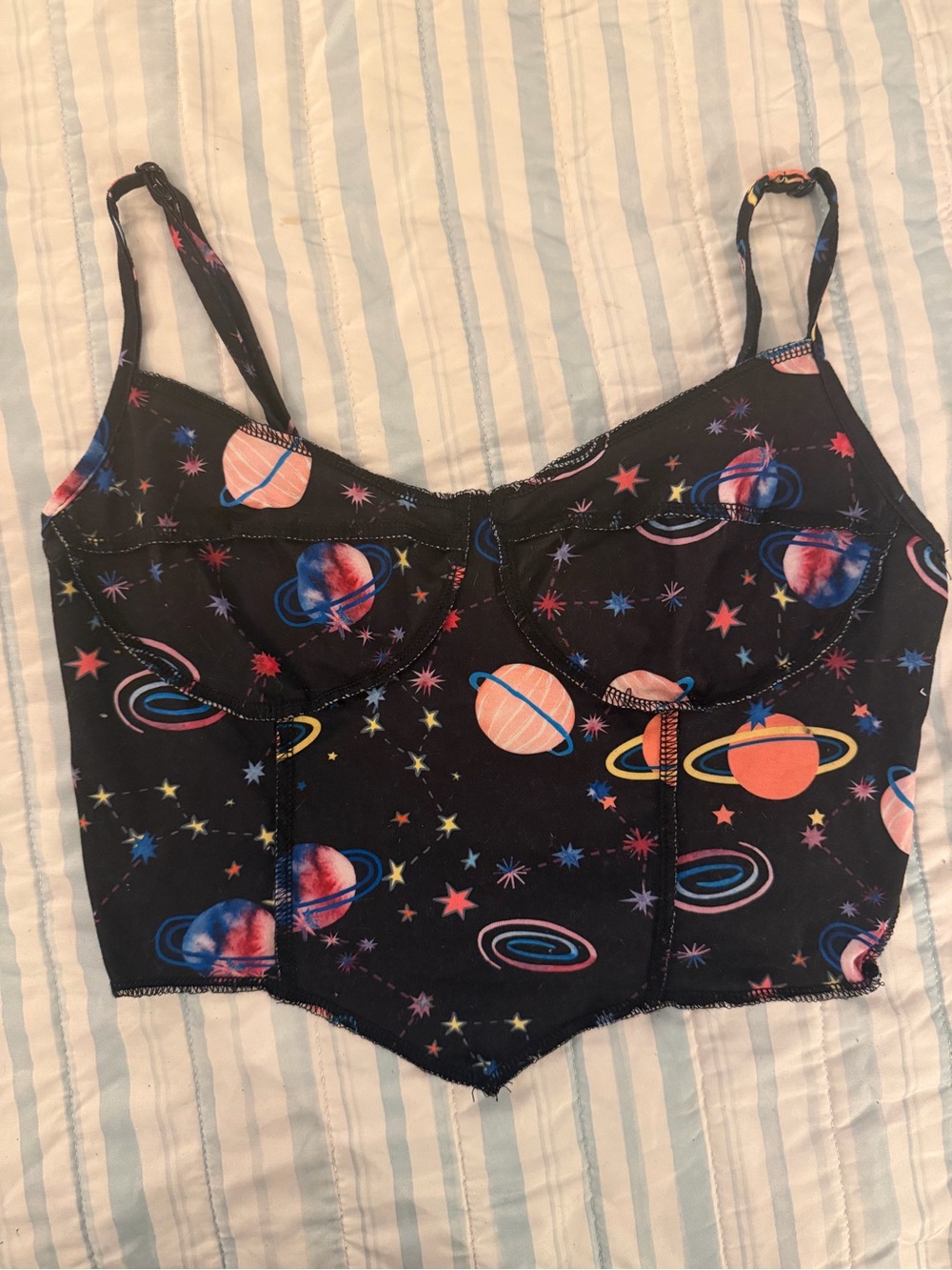 Galaxy Print Cropped Tank Top